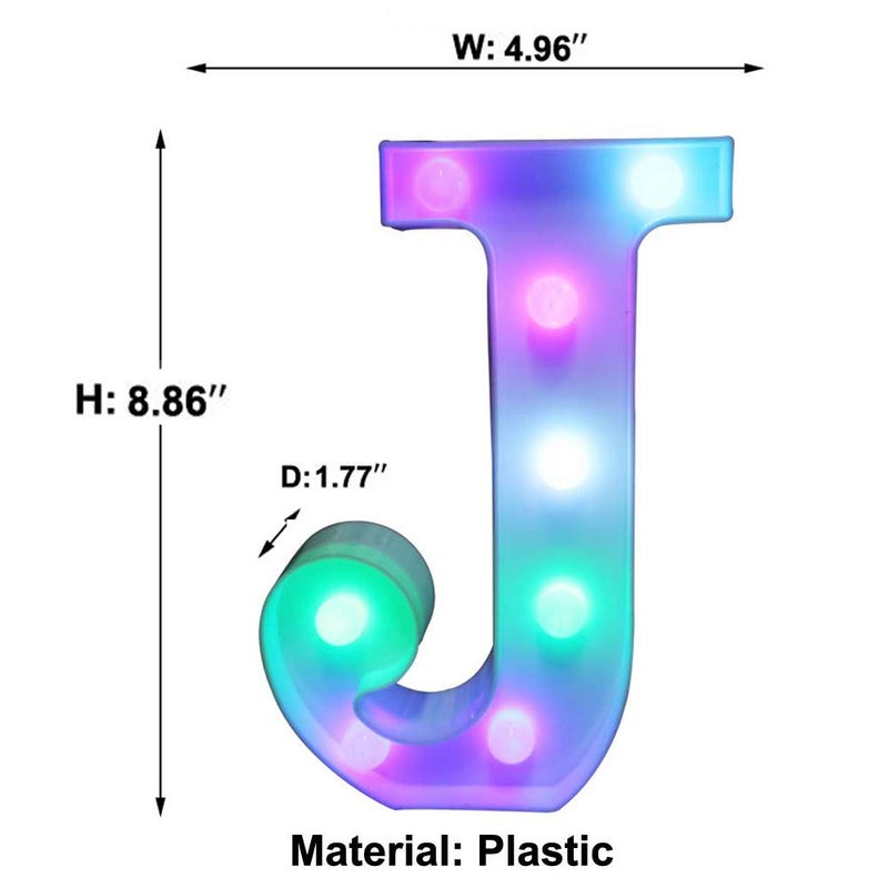 Pooqla Colorful LED Marquee Lights with Remote â€“ Light Up Signs â€“ Party Bar Letters with Lights Decorations for The Home - Multicolor J - Image 5